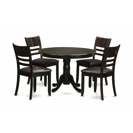 East West Furniture 5 Piece Small Kitchen Table and Chairs Set-Dining Table and 4 Dinette Chairs HLLY5-CAP-LC
